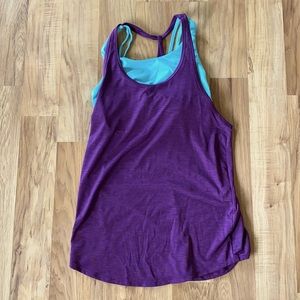 Teal & Purple sports bra/tank combo